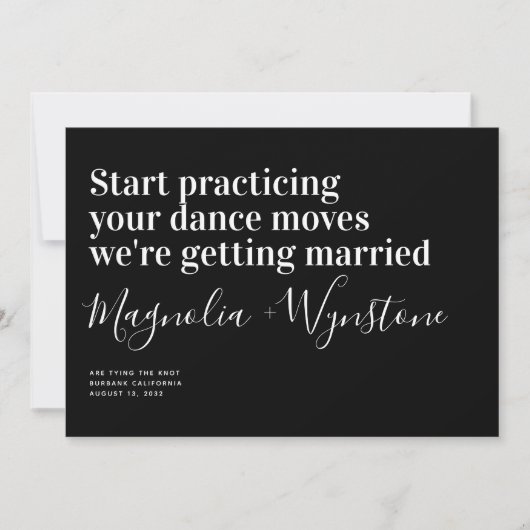 Funny Modern Typography Wedding Save the Date (Voorkant)
