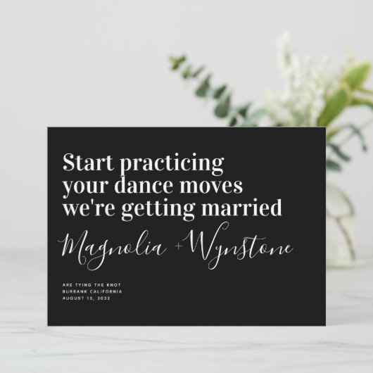 Funny Modern Typography Wedding Save the Date (Staand voorkant)