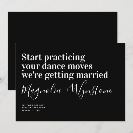 Funny Modern Typography Wedding Save the Date (Voorkant / Achterkant)