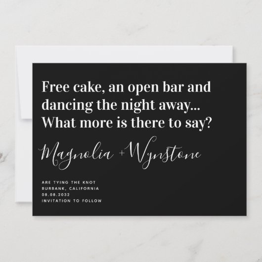 Funny Modern Typography Wedding Save the Date (Voorkant)