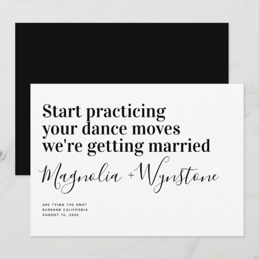 Funny Modern Typography Wedding Save The Date (Voorkant / Achterkant)
