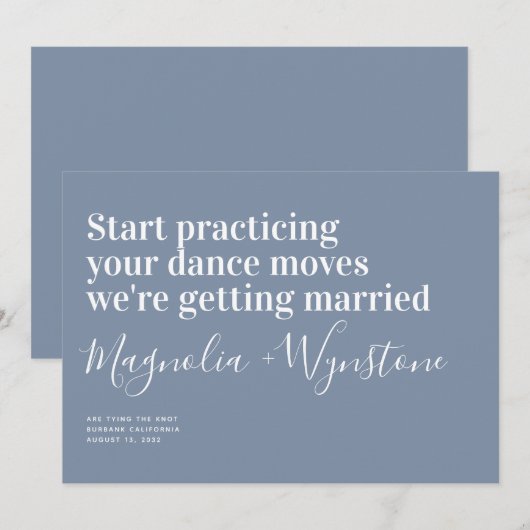 Funny Modern Typography Wedding Save the Date (Voorkant / Achterkant)