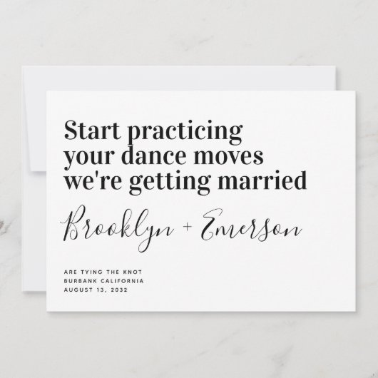 Funny Modern Typography Wedding Save the Date (Voorkant)