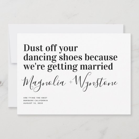 Funny Modern Typography Wedding Save The Date (Voorkant)