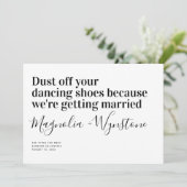 Funny Modern Typography Wedding Save The Date (Staand voorkant)