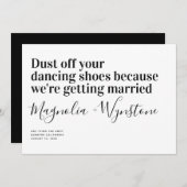 Funny Modern Typography Wedding Save The Date (Voorkant / Achterkant)