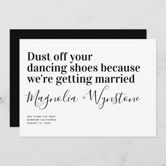 Funny Modern Typography Wedding Save The Date (Voorkant / Achterkant)