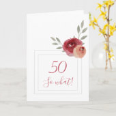 Funny Modern Waterverf Floral 50th Birthday Kaart (Gele Bloem)