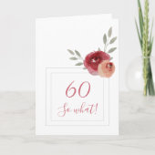 Funny Modern Waterverf Floral 60th Birthday Kaart (Voorkant)