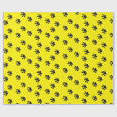 Funny Modern Yellow met zwarte verf Cartoon Cadeaupapier (Vlak)