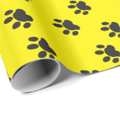 Funny Modern Yellow met zwarte verf Cartoon Cadeaupapier (Rol Hoek)