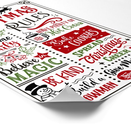 Funny Moderne kerstregels Poster (Hoek)