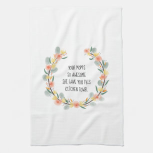 Funny moeder aan dochter keukenhanddoek