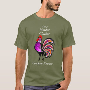 Funny Moeder Clucker Chicken Farmer Paars Hen T-shirt