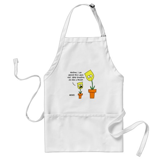 Funny Moeder Dochter Cartoon Cute Yellow Tulips Standaard Schort (Voorkant)