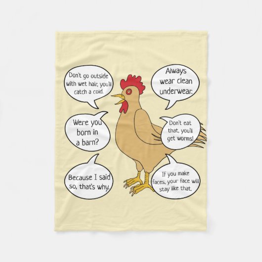 Funny Moeder Hen Advice MoM Fleece Deken (Voorkant)