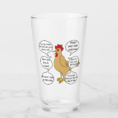 Funny Moeder Hen Advice MoM Glas (Voorkant)