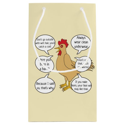 Funny Moeder Hen Advice MoM Klein Cadeauzakje (Achterkant)