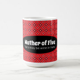 Funny Moeder van Big Family Red Bandana Custom Koffiemok