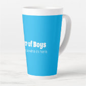 Funny Moeder van Boys Bright Blue Latte Mok (Rechterhoek)