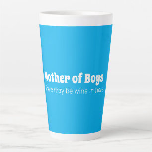 Funny Moeder van Boys Bright Blue Latte Mok