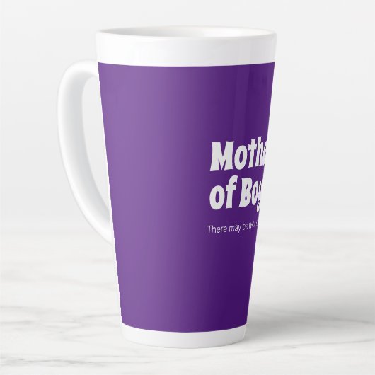 Funny Moeder van Boys Bright Paars Latte Mok (Linkerhoek)