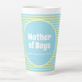 Funny Moeder van Boys Pastel Stripes Latte Mok (Voorkant)