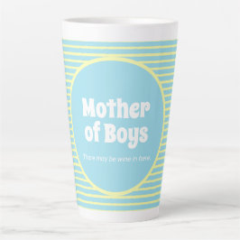 Funny Moeder van Boys Pastel Stripes Latte Mok