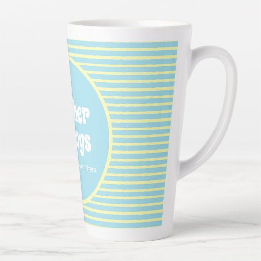 Funny Moeder van Boys Pastel Stripes Latte Mok (Rechts)