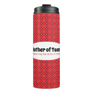 Funny Moeder van de Tiener Rode Bandana Thermosbeker