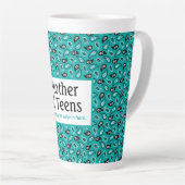 Funny Moeder van Tiener Aqua Paisley Latte Mok (Rechterhoek)