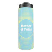 Funny Moeder van Twins Pastel Stripes Thermosbeker (Voorkant)