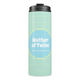 Funny Moeder van Twins Pastel Stripes Thermosbeker