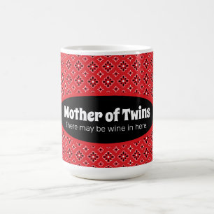 Funny Moeder van Twins Red Bandana Coffee Mok