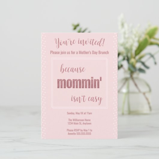 Funny Moederdag Brunch Kaart (Staand voorkant)
