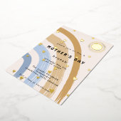 Funny Moederdag Brunch Rainbow Folie Uitnodiging (Gedraaid)