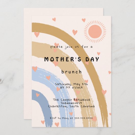 Funny Moederdag Brunch Rainbow Kaart (Voorkant / Achterkant)