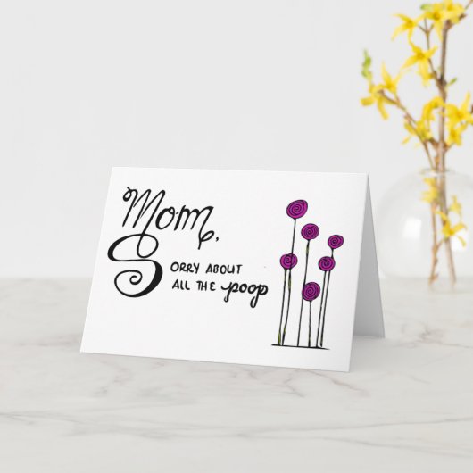 Funny Moederdag Card Kaart (Gele Bloem)