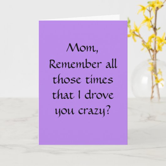 Funny Moederdag Card Kaart (Gele Bloem)