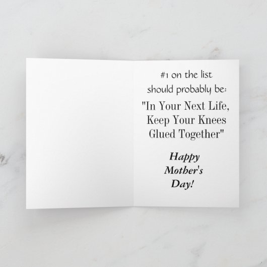 Funny Moederdag Card Kaart (Binnen)