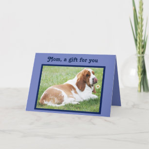 Funny Moederdag Card met Cute Basset Hound & Bone Kaart