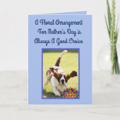 Funny Moederdag Card met Cute Basset Hound Kaart (Voorkant)