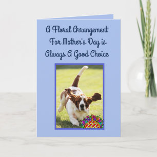 Funny Moederdag Card met Cute Basset Hound Kaart