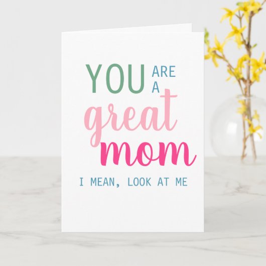 Funny Moederdag Card van dochter Kaart (Gele Bloem)