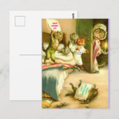 Funny Moederdag Cat and Kittens, Vintage Image Briefkaart (Voorkant / Achterkant)