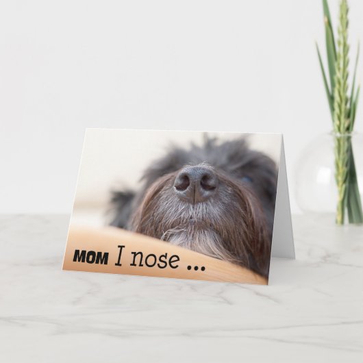 Funny Moederdag Kaart - De Dog Nose (Voorkant)