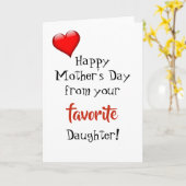 Funny Moederdag Kaart - van favoriete dochter (Gele Bloem)
