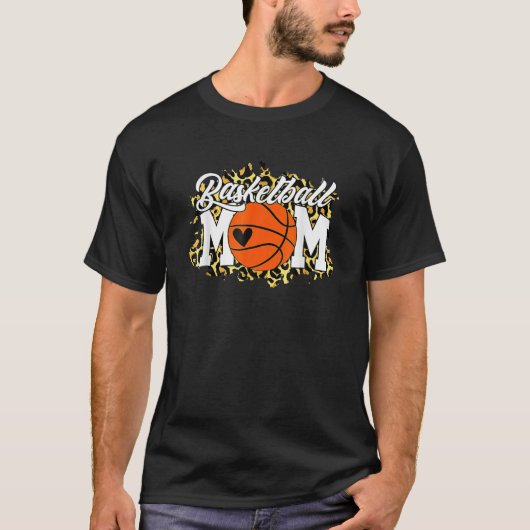 Funny Moederdag Leopard Heart Bal T-shirt (Voorkant)