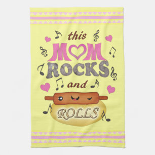 Funny Moederdag mama Rocks Mojo Towel Theedoek
