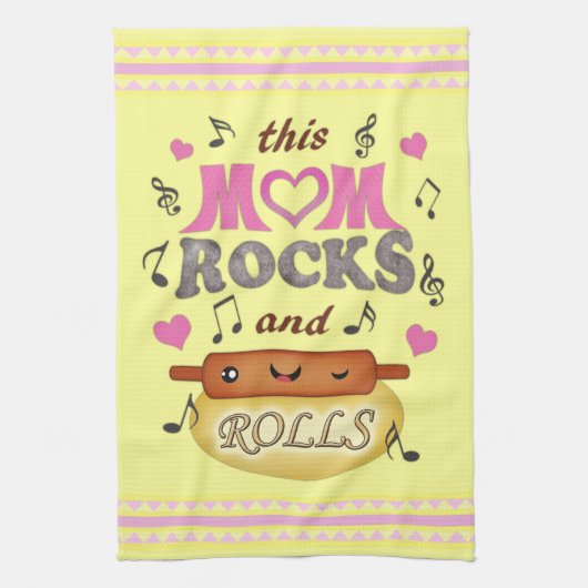 Funny Moederdag mama Rocks Mojo Towel Theedoek (Verticaal)